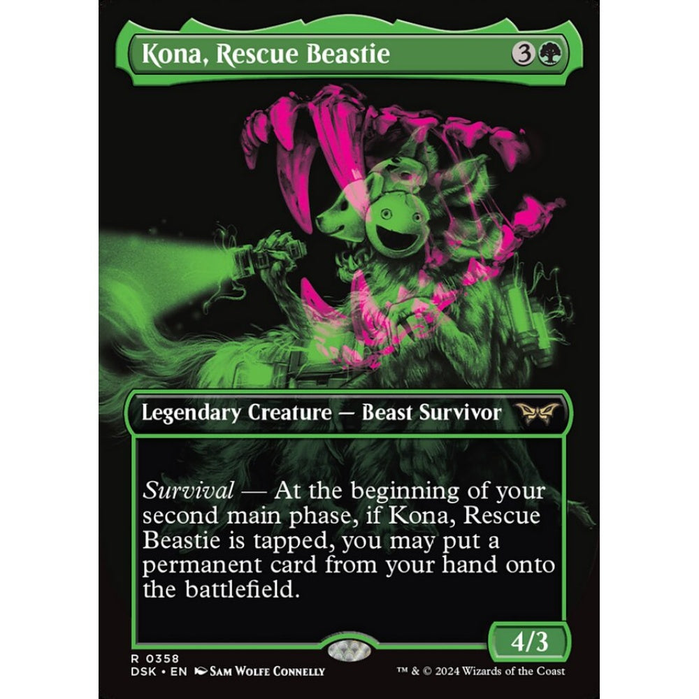 Kona, Rescue Beastie, 358, rare, Magic: The Gathering, Duskmourn: House of Horror