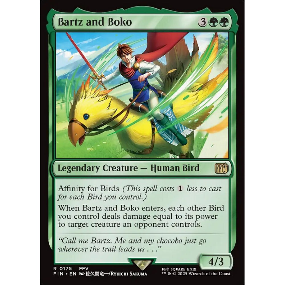 Bartz and Boko rare 175 Magic the Gathering Final Fantasy