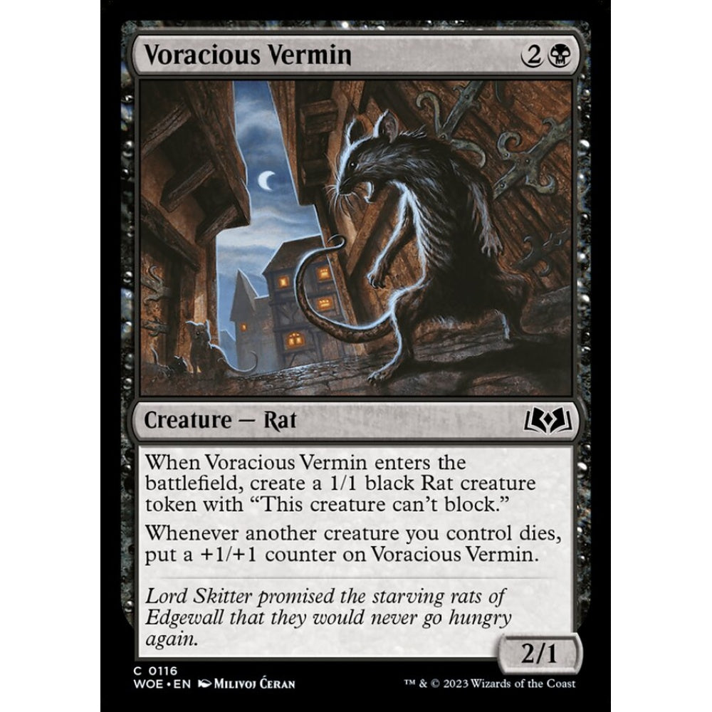 Voracious Vermin, common, 116, Magic the Gathering, Wilds of Eldraine