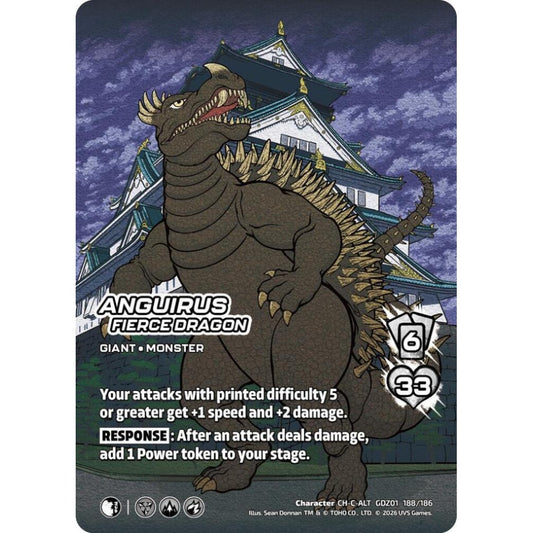 Anguirus, Fierce Dragon  GDZ01 188/186 GDZ01 Universus Godzilla: Reign of Kaiju Character CH-ALT