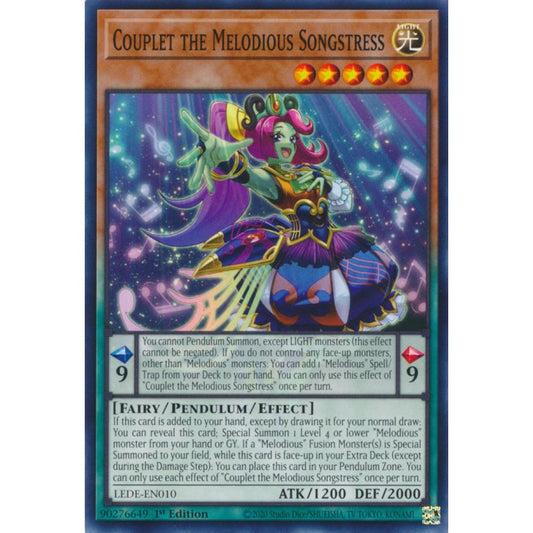 Couplet the Melodious Songstress, LEDE-EN010, Common, Yu-Gi-Oh!, Legacy of Destruction