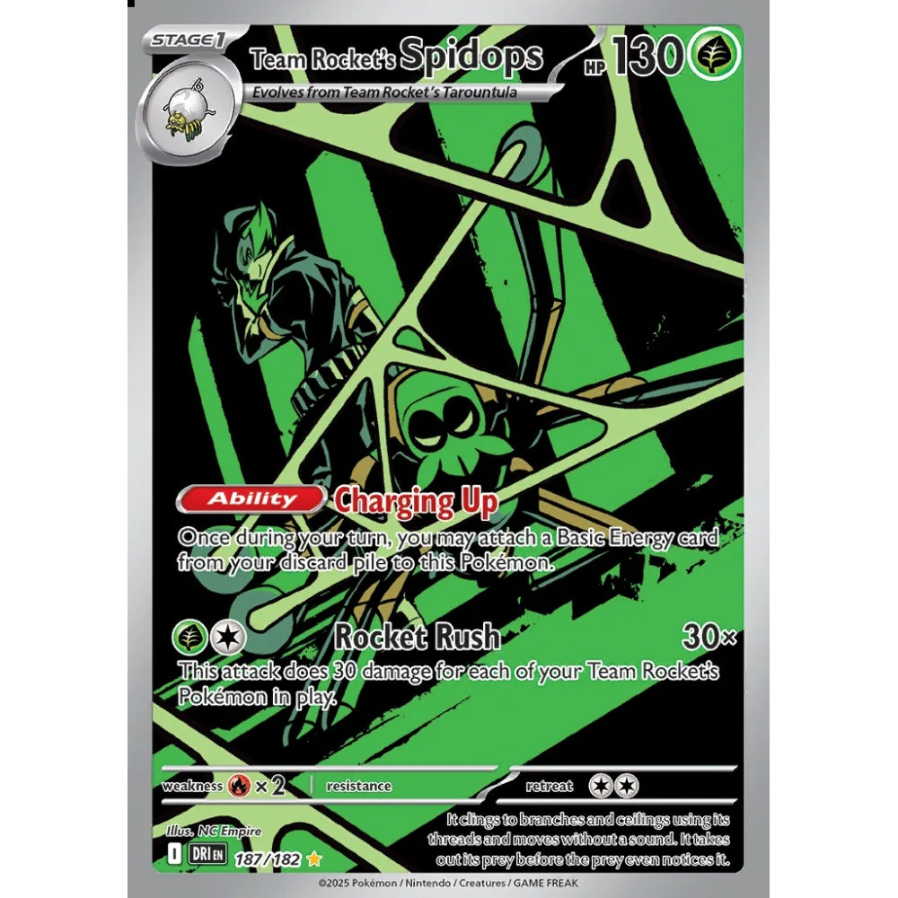 Team Rocket's Spidops Illustration Rare 187/182 Pokemon Card Game Destined Rivals