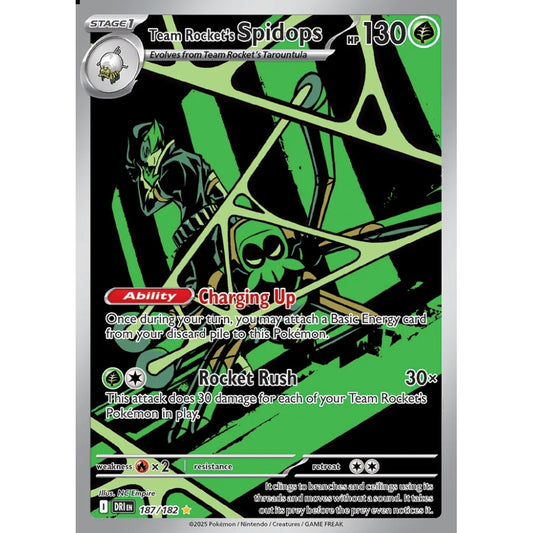 Team Rocket's Spidops Illustration Rare 187/182 Pokemon Card Game Destined Rivals