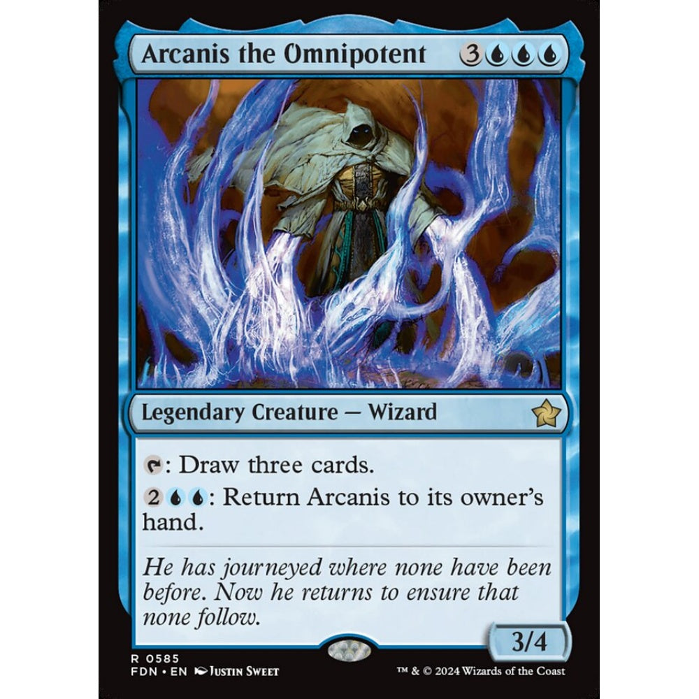 Arcanis the Omnipotent, 585, rare, Magic: The Gathering, Foundations