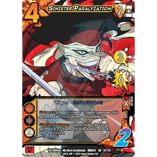Sinister Paralyzation, 67/117, XR, UniVersus, MHA02 Crimson Rampage