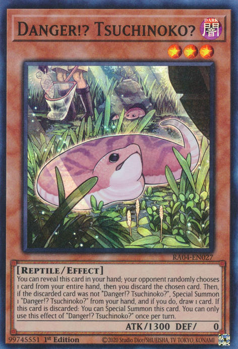 Danger!? Tsuchinoko? RA04-EN027 Platinum Platinum Secret Rare Yu-Gi-Oh Quarter Century Stampede in Art