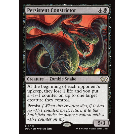 Persistent Constrictor, 22, rare, Magic: The Gathering, Duskmourn: House of Horror