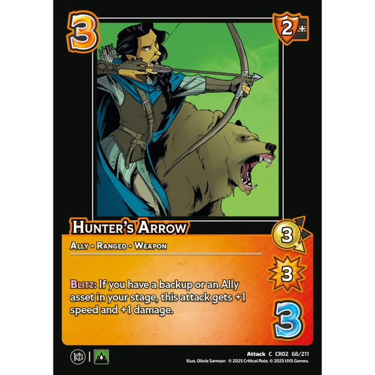 Hunter’s Arrow, 68/211, CR02, Universus, Critical Role: Heroes Of Exandria, Attack, C
