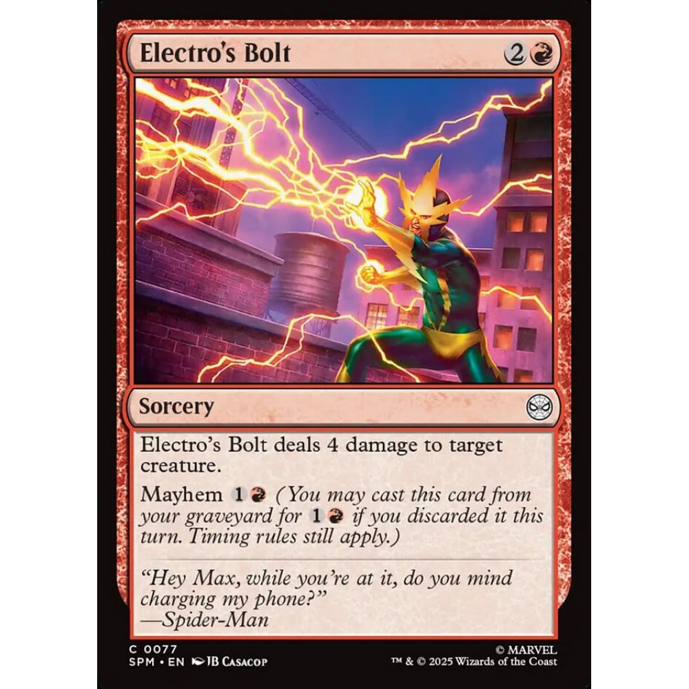 Electro's Bolt common 77 Magic the Gathering Marvel's Spider-Man
