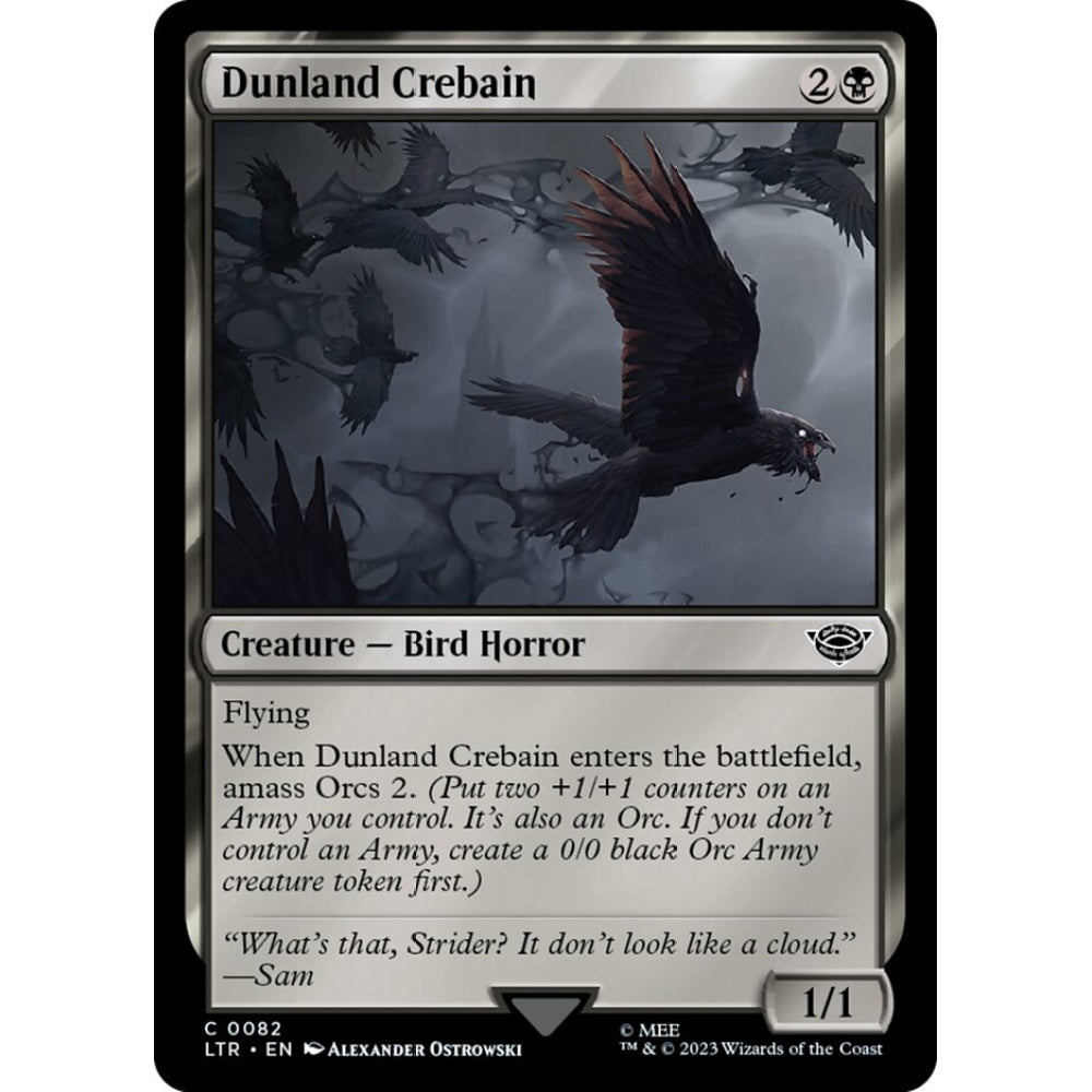 Dunland Crebain, common, 82, Magic the Gathering, The Lord of the Rings: Tales of Middle-earth