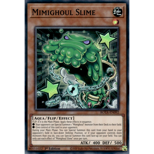 Mimighoul Slime ROTA-EN092 Super Super Rare Yu-Gi-Oh Rage of the Abyss in Art