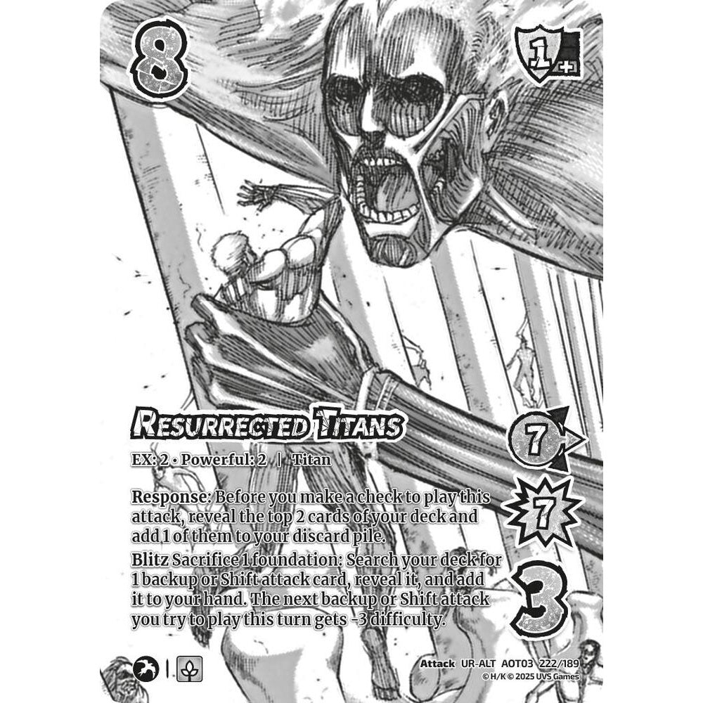 Resurrected Titans 222/189 AOT03 Universus Attack on Titan: Apocalypse Attack UR-ALT
