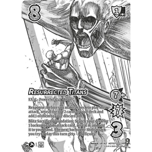 Resurrected Titans 222/189 AOT03 Universus Attack on Titan: Apocalypse Attack UR-ALT