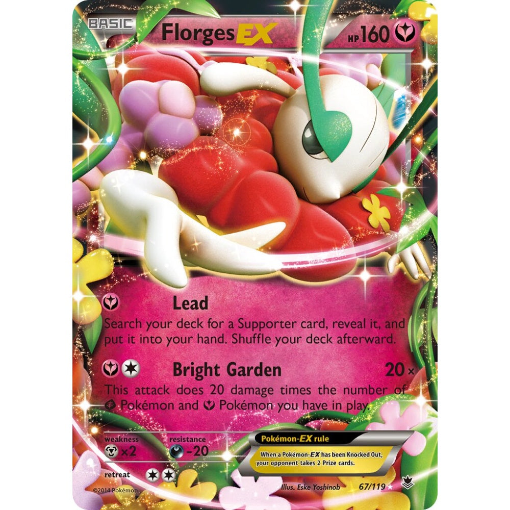 Florges-EX Rare Holo EX 67/119 Pokemon Card Game Phantom Forces