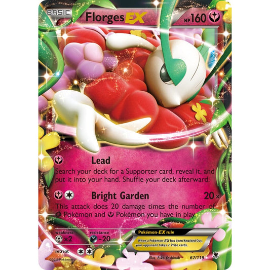 Florges-EX Rare Holo EX 67/119 Pokemon Card Game Phantom Forces