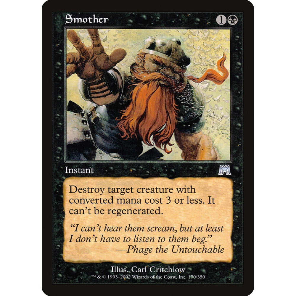 Smother uncommon 170 Magic the Gathering Onslaught