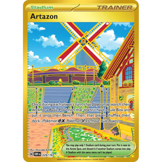 Artazon Hyper Rare 229/197 Pokemon Card Game Obsidian Flames