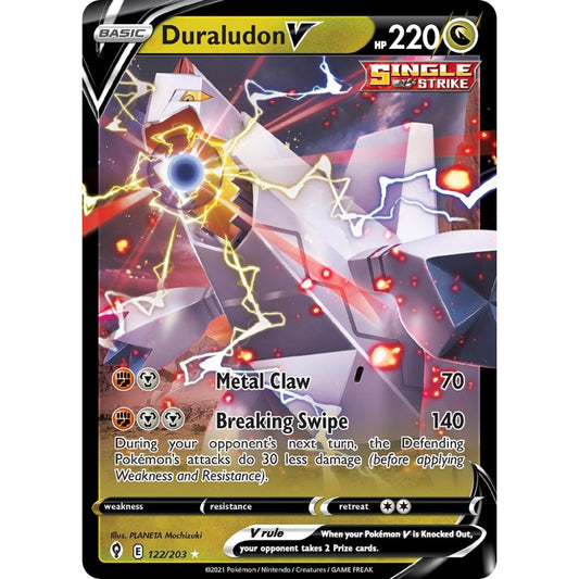 Duraludon V Holo Rare V 122/203 Pokemon Card Game Evolving Skies