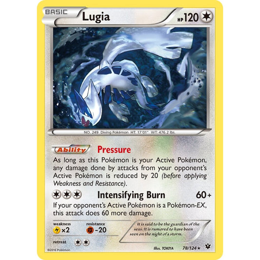 Lugia Rare 78/124 Pokemon Card Game Fates Collide