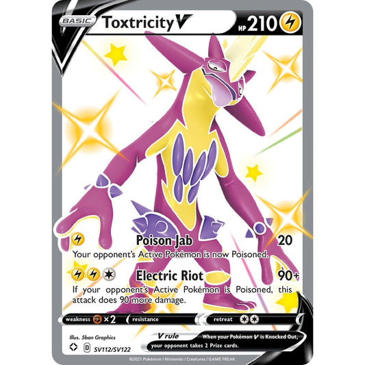 Toxtricity V Shiny Rare V SV112/SV122 Pokemon Card Game Shining Fates