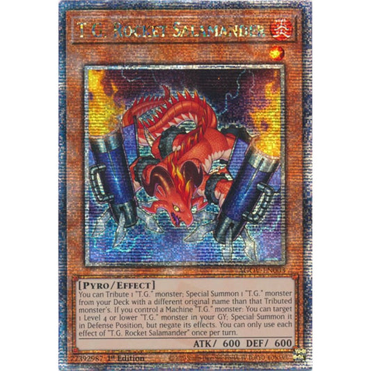 T.G. Rocket Salamander (Quarter Century Secret Rare) AGOV-EN003 QCR Yu-Gi-Oh Age of Overlord