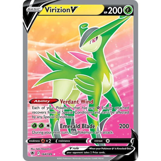 Virizion V Rare Ultra 164/189 Pokemon Card Game Astral Radiance