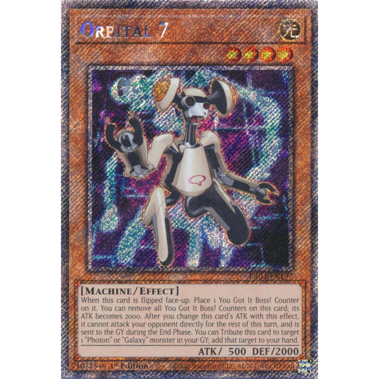 Orbital 7 RA04-EN197 Platinum Platinum Secret Rare Yu-Gi-Oh Quarter Century Stampede in Art