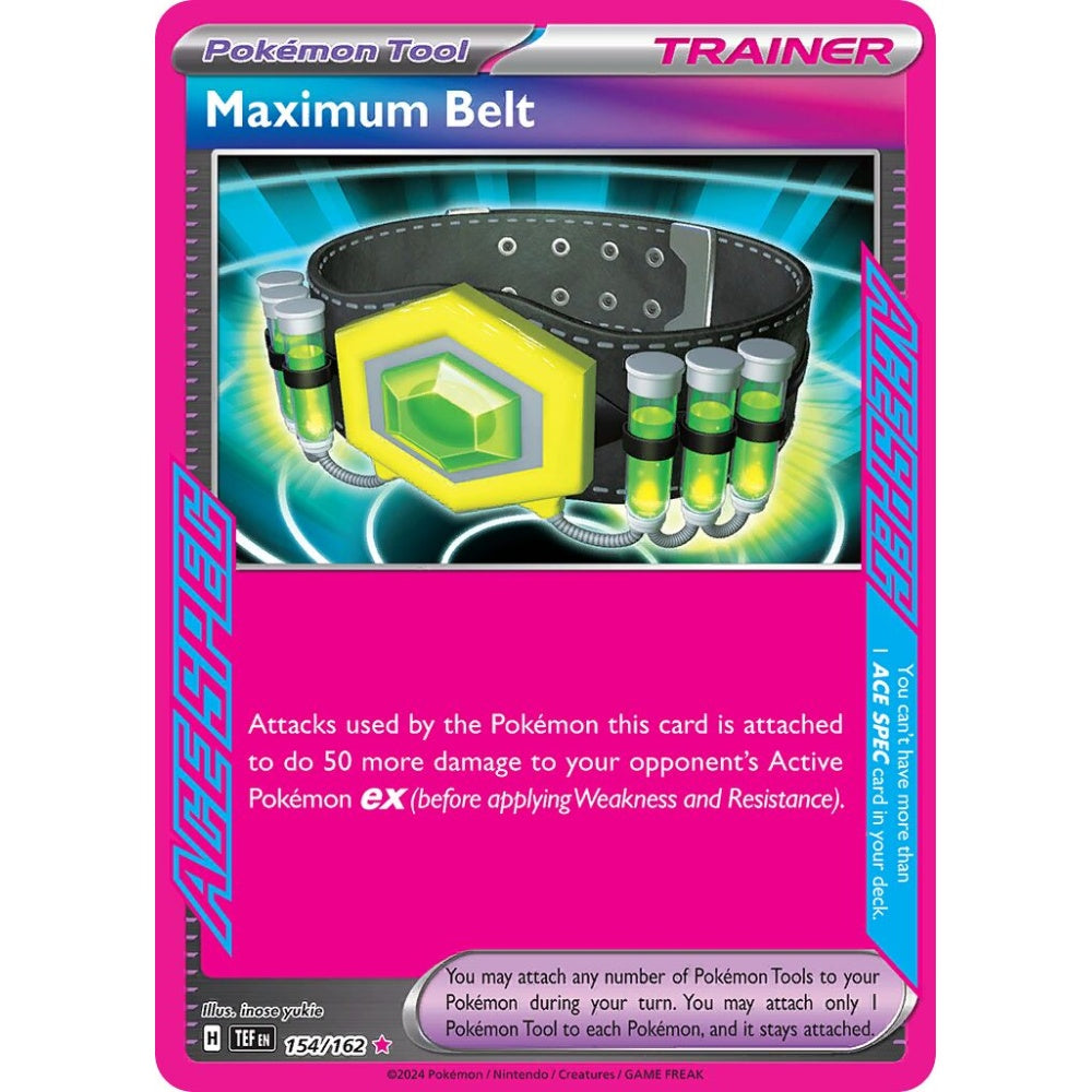 Maximum Belt ACE SPEC Rare 154/162 Pokemon Card Game Temporal Forces
