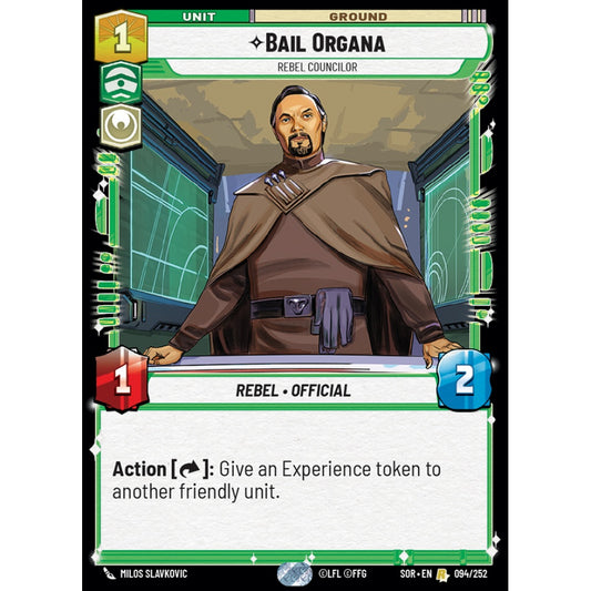 Bail Organa, 94, R, Star Wars Unlimited, Sparks Of Rebellion