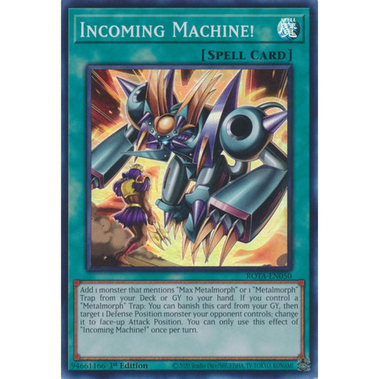 Incoming Machine! ROTA-EN050 Super Super Rare Yu-Gi-Oh Rage of the Abyss in Art