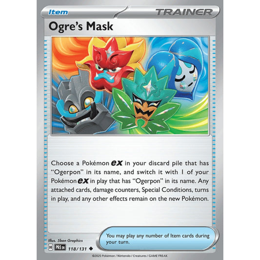Ogre's Mask Uncommon 118/131 Pokemon Card Game Prismatic Evolutions