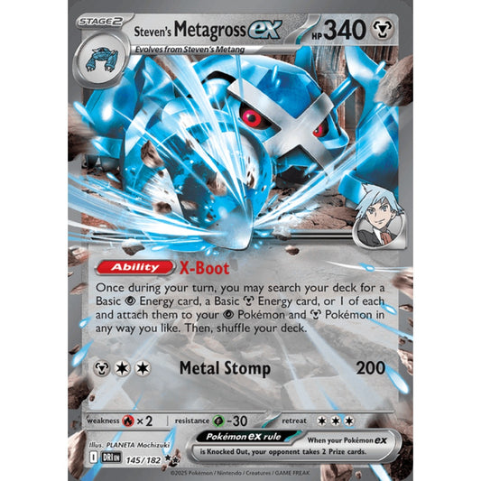 Steven's Metagross ex Double Rare 145/182 Pokemon Card Game Destined Rivals
