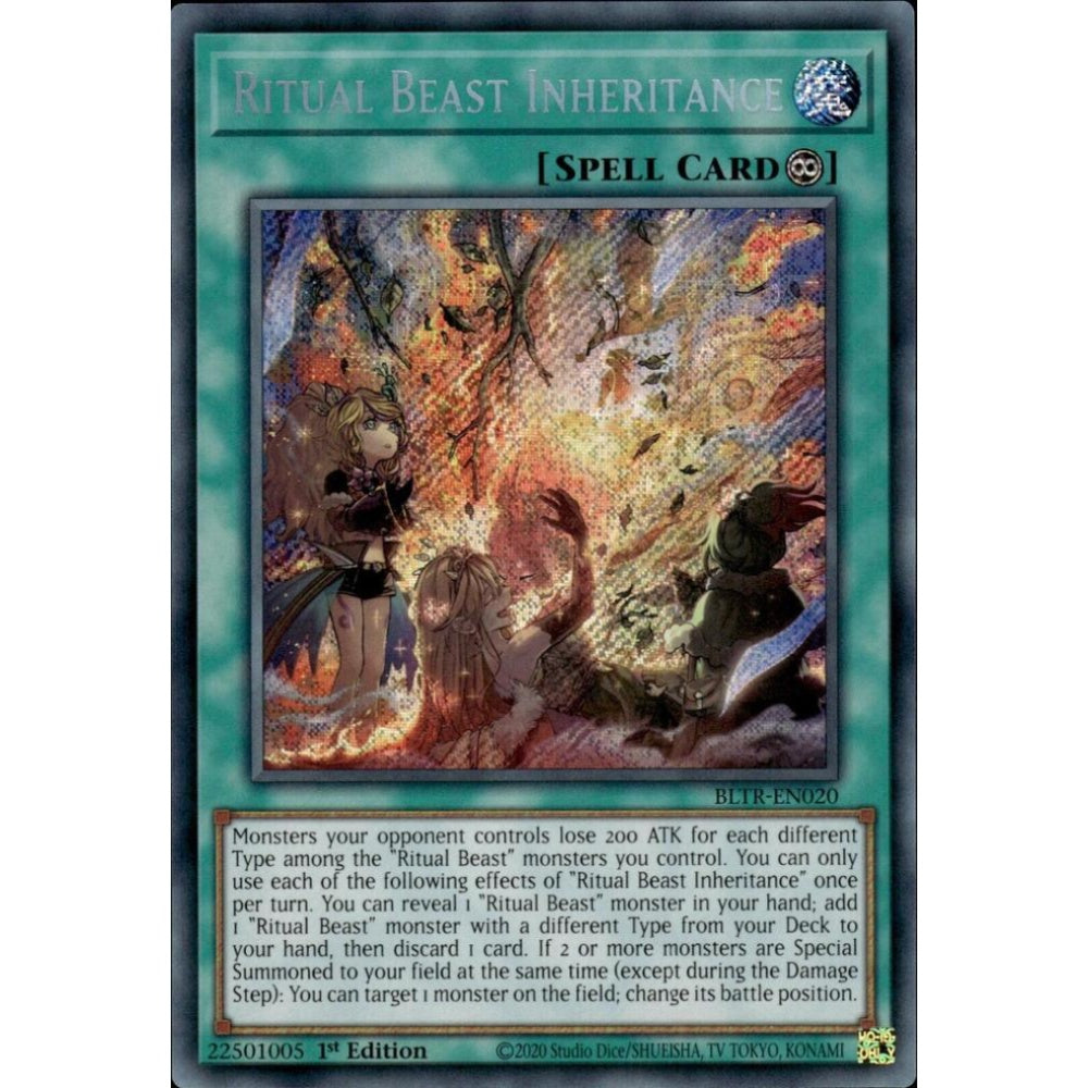 Ritual Beast Inheritance BLTR-EN020 Secret Yu-Gi-Oh Battles of Legend: Terminal Revenge