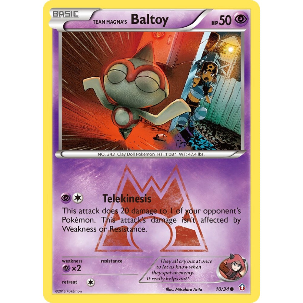 Team Magma's Baltoy Common 10/34 Pokemon Card Game Double Crisis