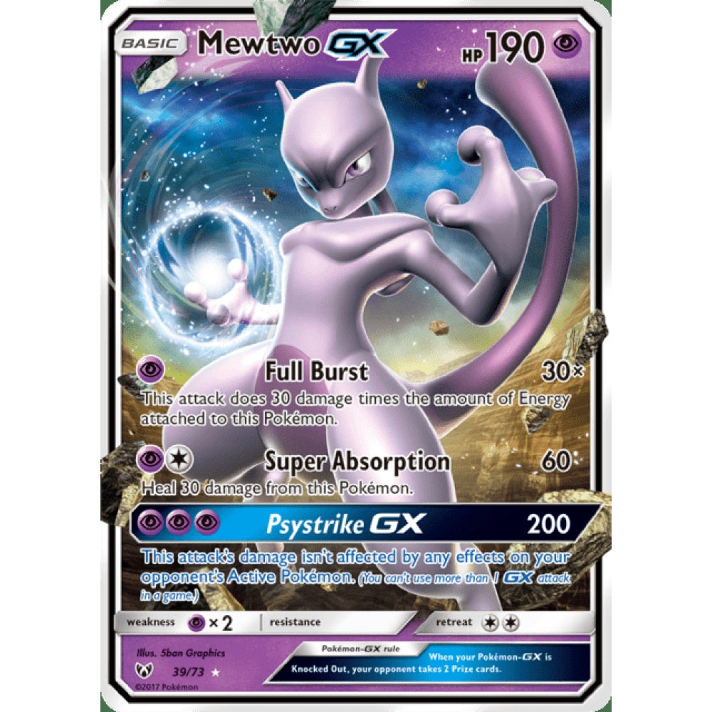 Mewtwo-GX Double Rare 39/73 Pokemon Card Game Shining Legends