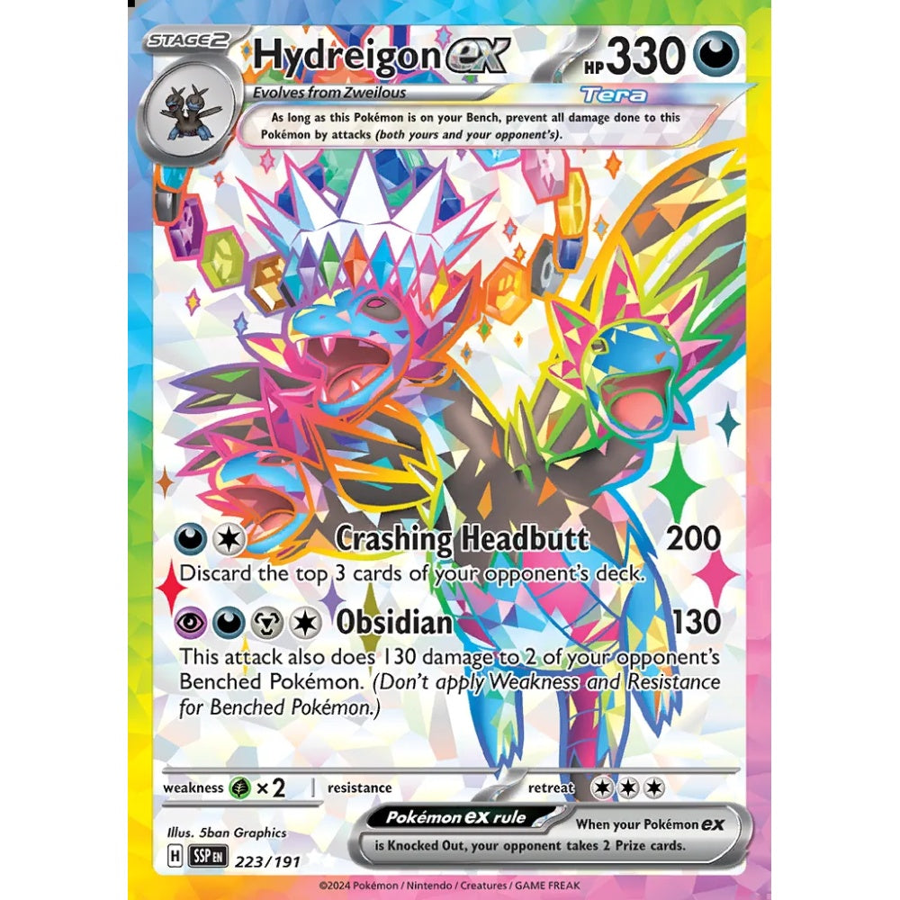 Hydreigon ex Ultra Rare 223/191 Pokemon Card Game Surging Sparks