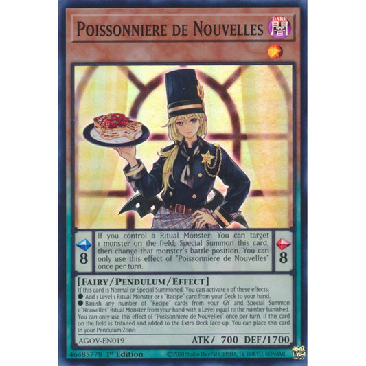 Poissonniere de Nouvelles AGOV-EN019 Super Super Rare Yu-Gi-Oh Age of Overlord in Art
