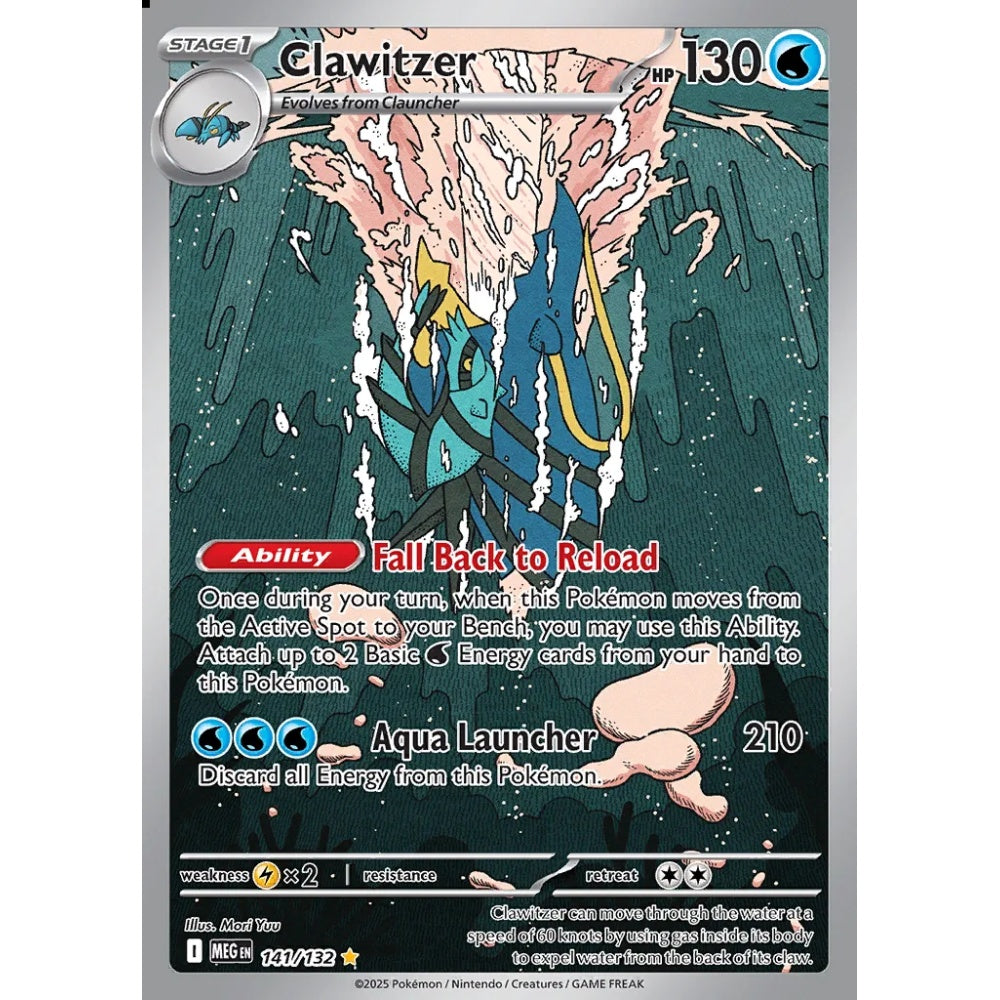 Clawitzer Illustration Rare 141/132 Pokemon Card Game Mega Evolution