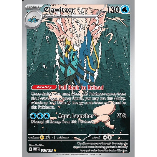 Clawitzer Illustration Rare 141/132 Pokemon Card Game Mega Evolution