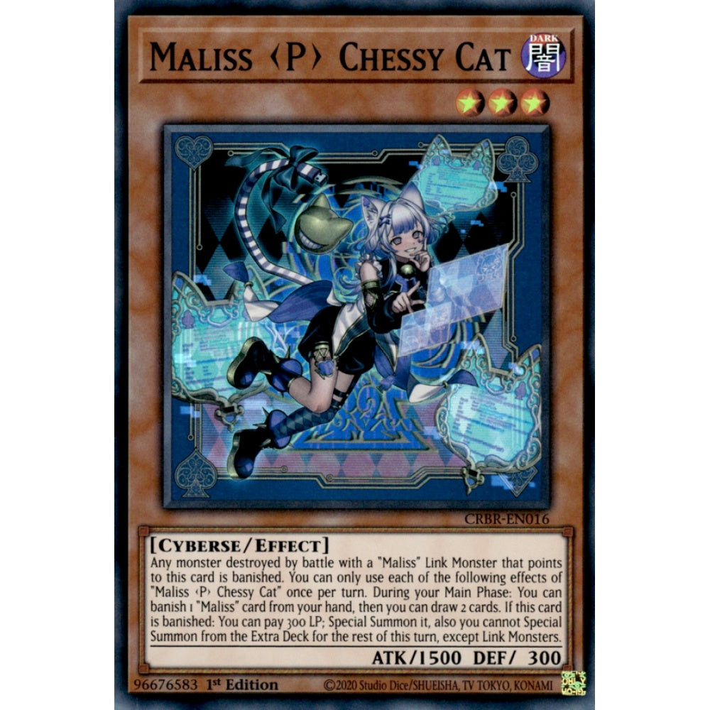 Maliss <P> Chessy Cat CRBR-EN016 Collector's Rare Collector's Rare Yu-Gi-Oh Crossover Breakers in Art