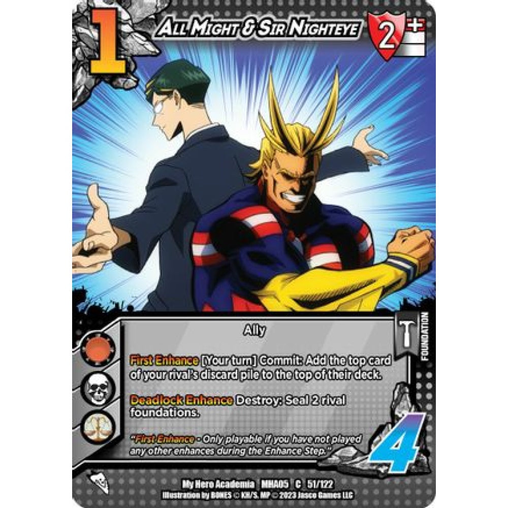 All Might & Sir Nighteye, 51/122, C, UniVersus, MHA05 Undaunted Raid