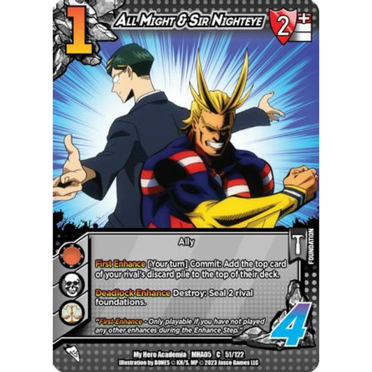 All Might & Sir Nighteye, 51/122, C, UniVersus, MHA05 Undaunted Raid