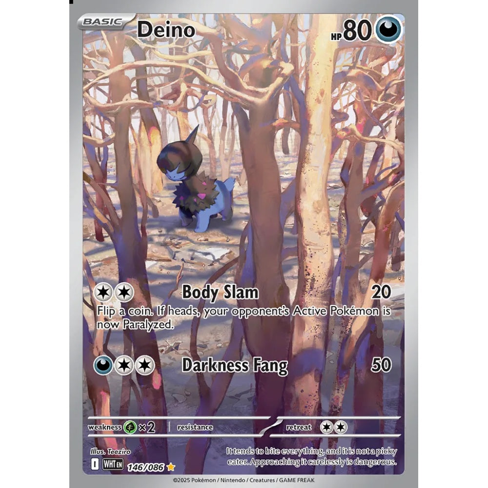 Deino Illustration Rare 146/086 Pokemon Card Game White Flare