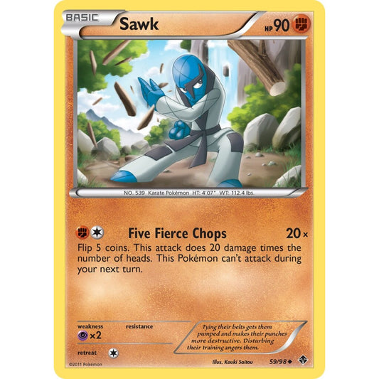 Sawk Uncommon 59/98 Pokemon Card Game Emerging Powers