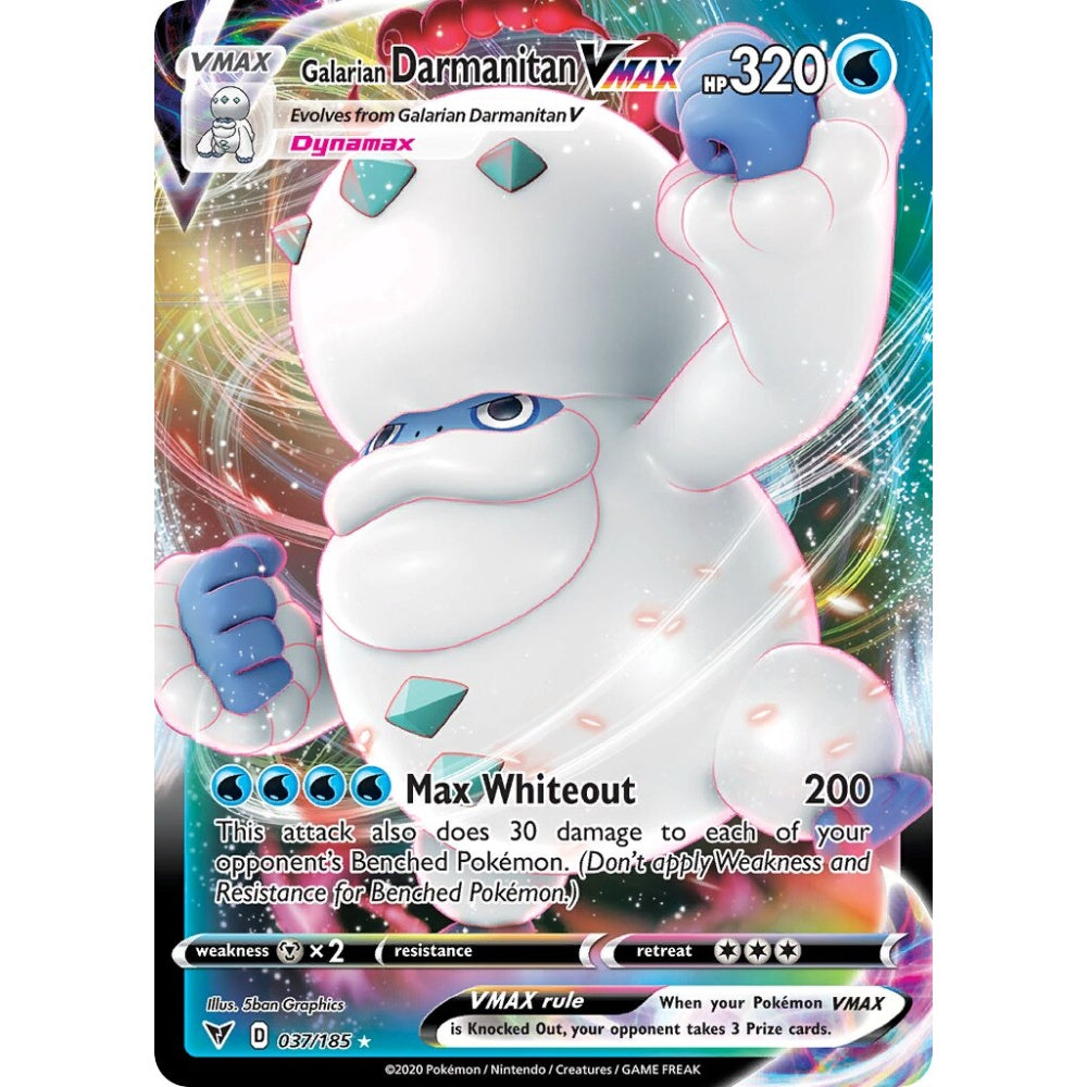 Galarian Darmanitan VMAX Holo Rare VMAX 037/185 Pokemon Card Game Vivid Voltage