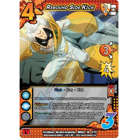 Rebound Side Kick, 4/117, XR, UniVersus, MHA02 Crimson Rampage