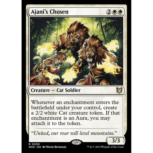 Ajani's Chosen, rare, 59, Magic the Gathering, Wilds of Eldraine Commander