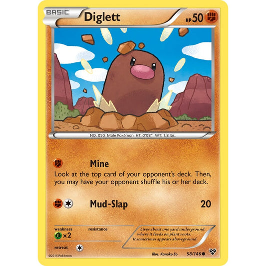 Diglett Common 58/146 Pokemon Card Game XY