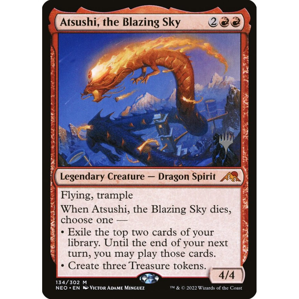 Atsushi, the Blazing Sky mythic 134p Magic the Gathering Kamigawa: Neon Dynasty Promos