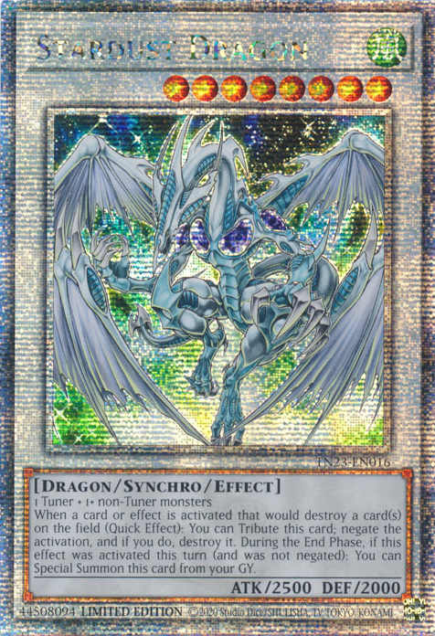 Stardust Dragon TN23-EN016 QCR Quarter Century Secret Rare Yu-Gi-Oh 25th Anniversary Tin: Dueling Heroes in Art